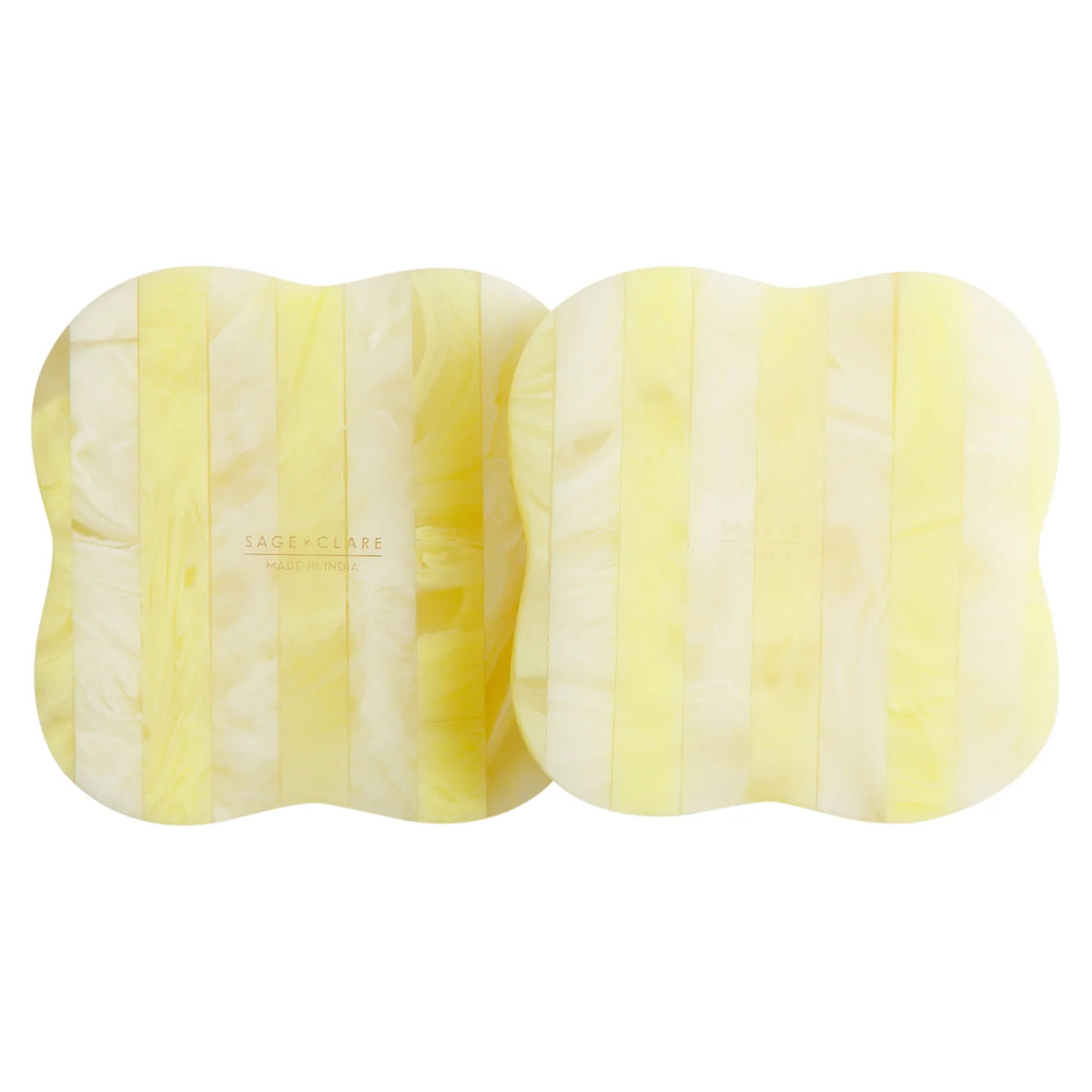 SAGE X CLARE Noellyn Resin Coasters S/2 ASPEN GOLD