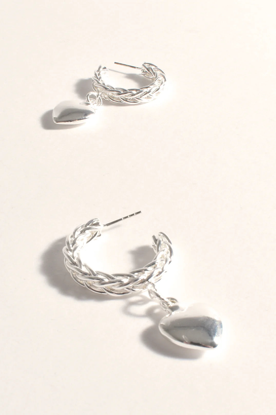 Rope Heart Drops SILVER