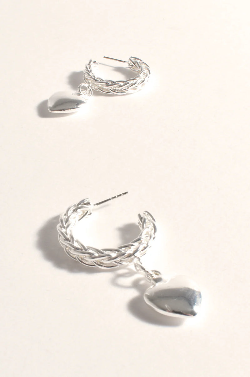 Rope Heart Drops SILVER