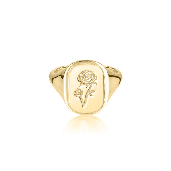 LINDA TAHIJA Rose Ring Medium GOLD