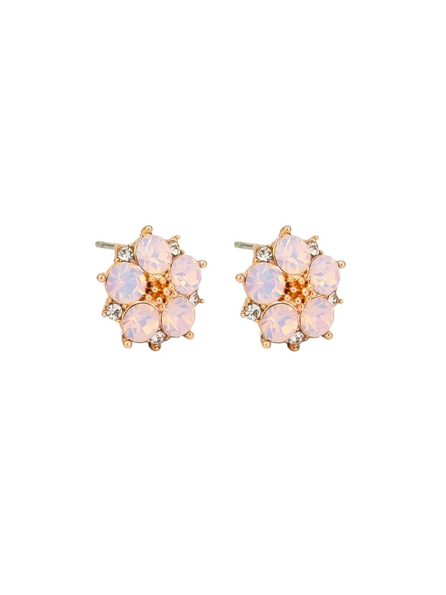 TT24 Crystal Flower Studs ROSE QUARTZ