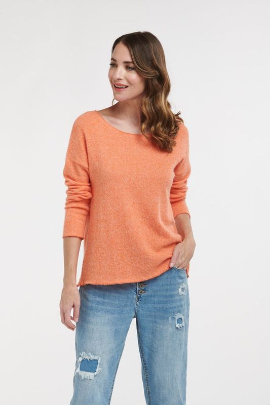 URBAN LUXURY Lurex Long Sleeve TANGERINE