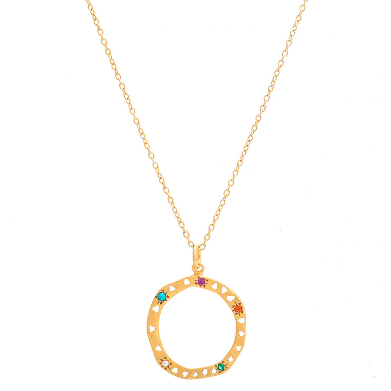 Ruby Teva Gold Plate Safi Necklace MIXED ZIRCONIA