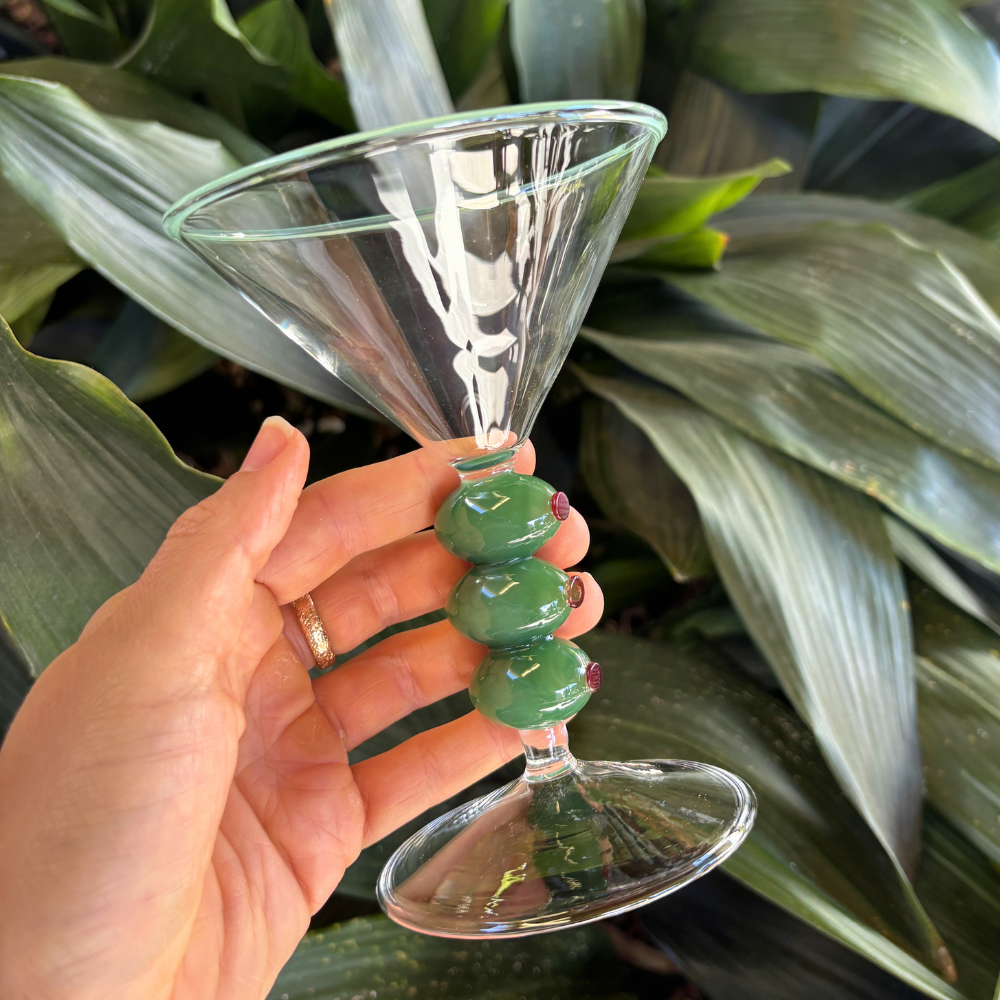 Olive Cocktail Glasses Set 2