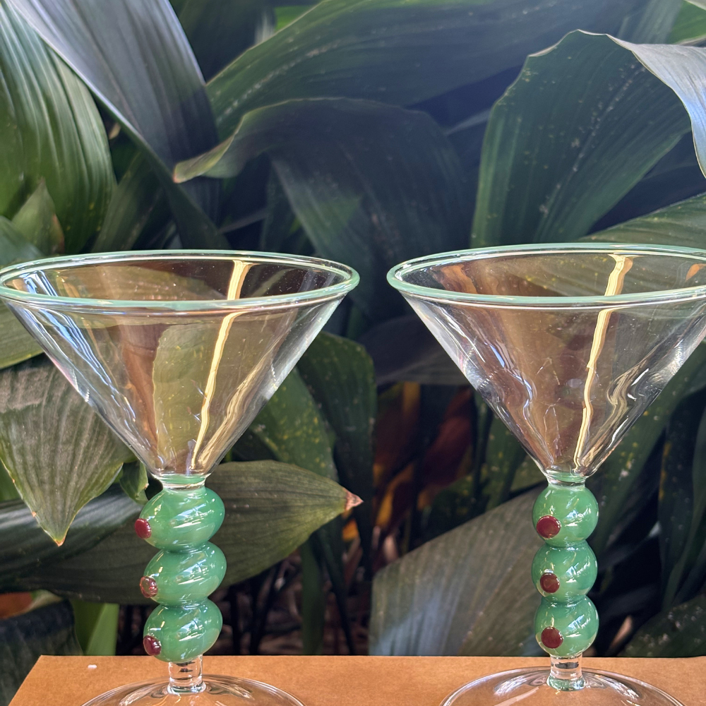 Olive Cocktail Glasses Set 2