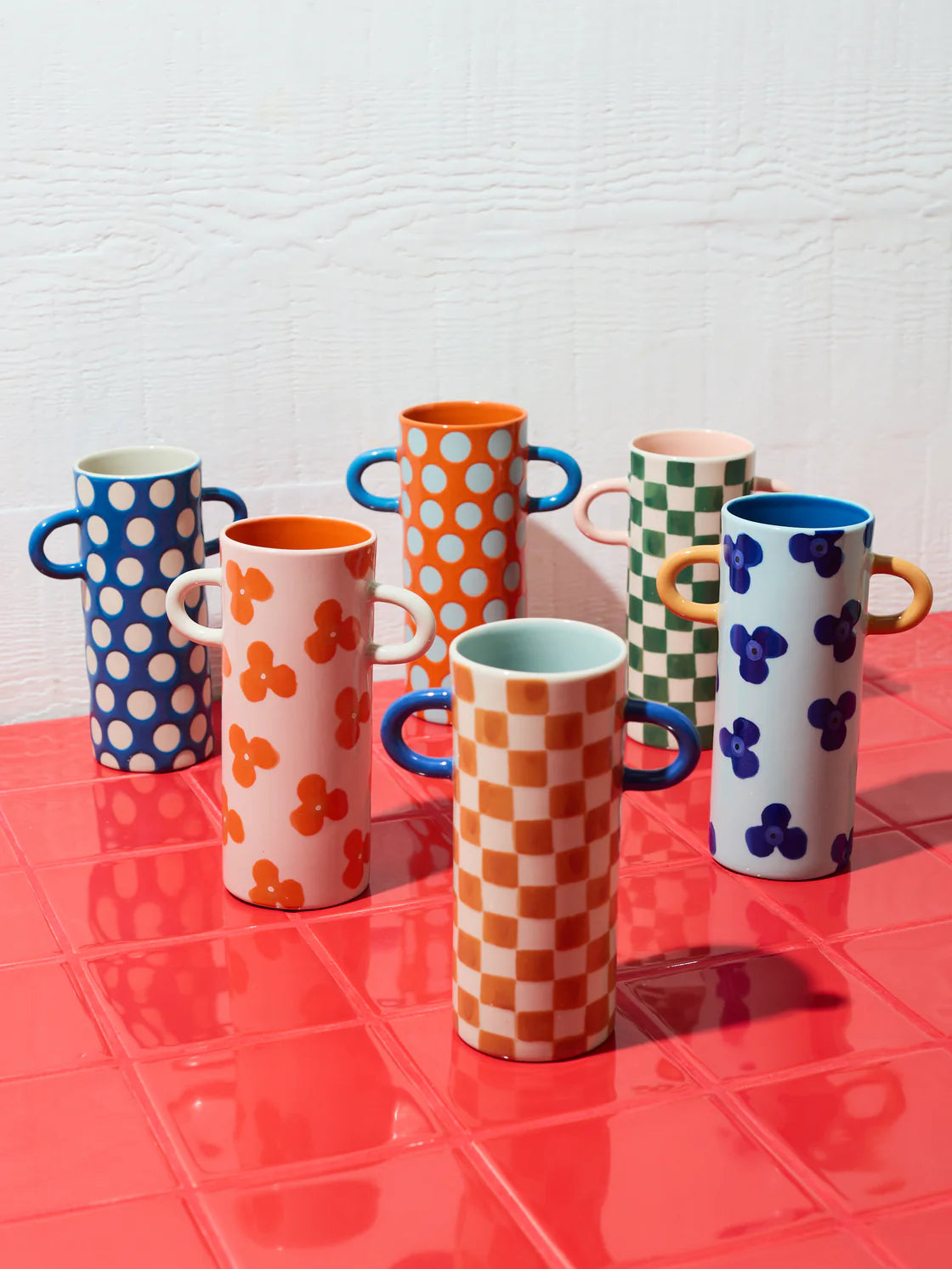 JONES & CO Griffe Navy Sky Floral Bud Vase