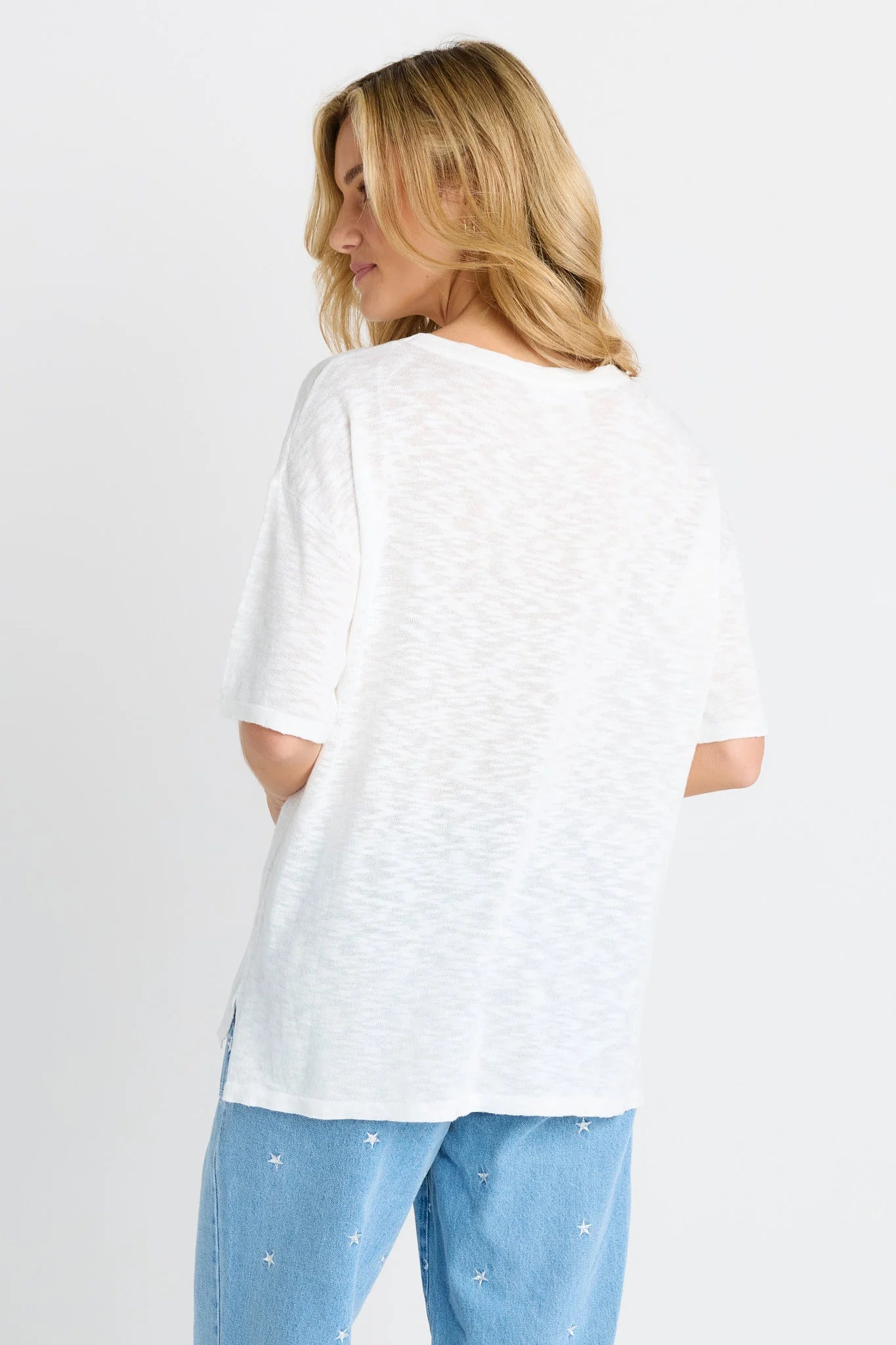 BETTY BASICS Eleni Knit Tee WHITE