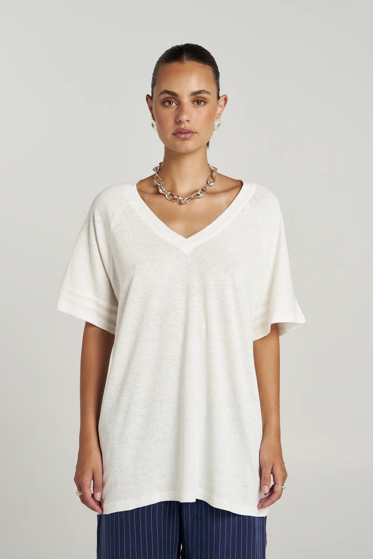 SUMMI SUMMI V Neck Tee VANILLA