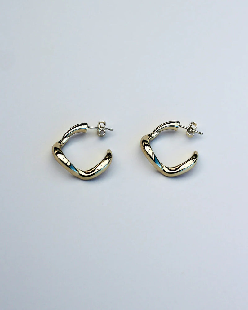 F+H Wave Hoop Earrings Small GOLD