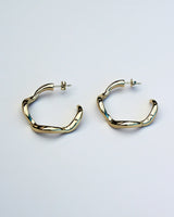 F+H Wave Hoop Earrings Large GOLD