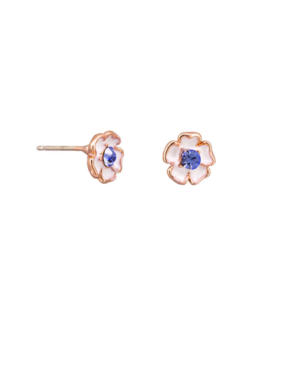 TT24 Enamel Flower Studs WHITE