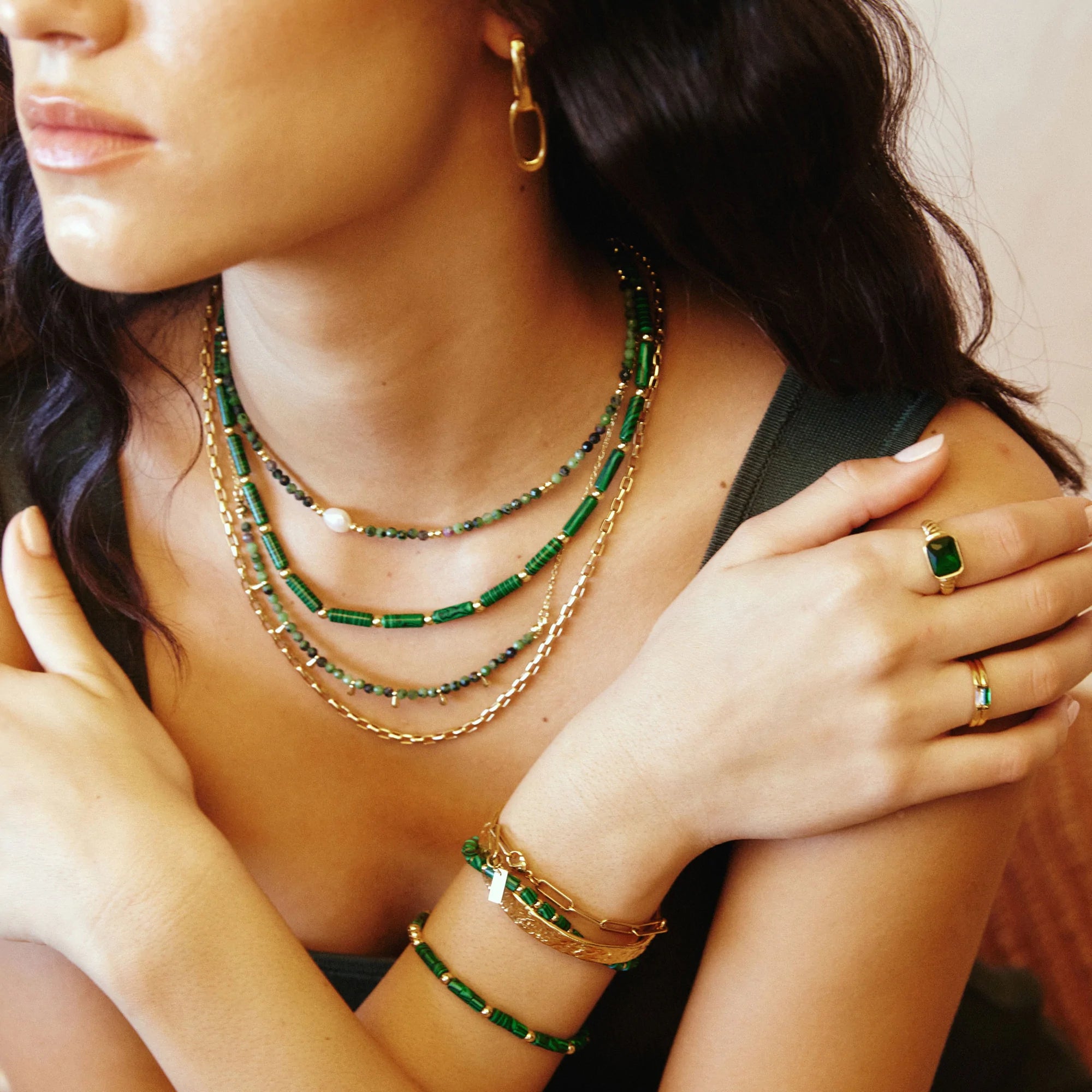 AOE Mila Gemstone Necklace CLINOZOISITE