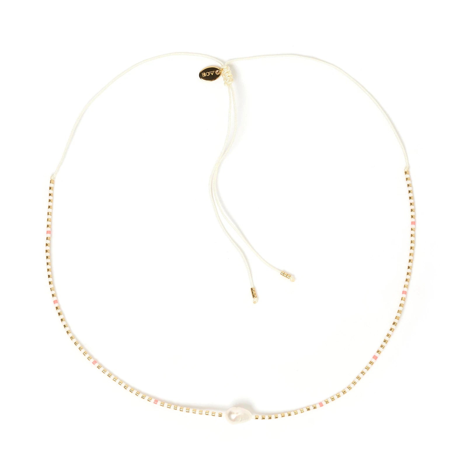 AOE Necklace CHARLOTTE White & Pink