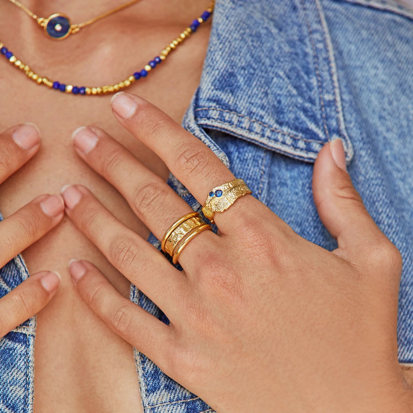 AOE Anya Ring GOLD & BLUE