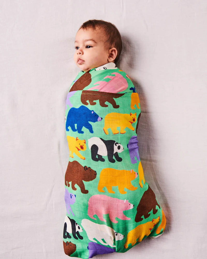 KIP & CO Bamboo Swaddle CAN'T BEAR IT