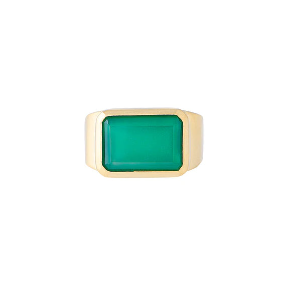 FAIRLEY Cocktail Ring GREEN AGATE