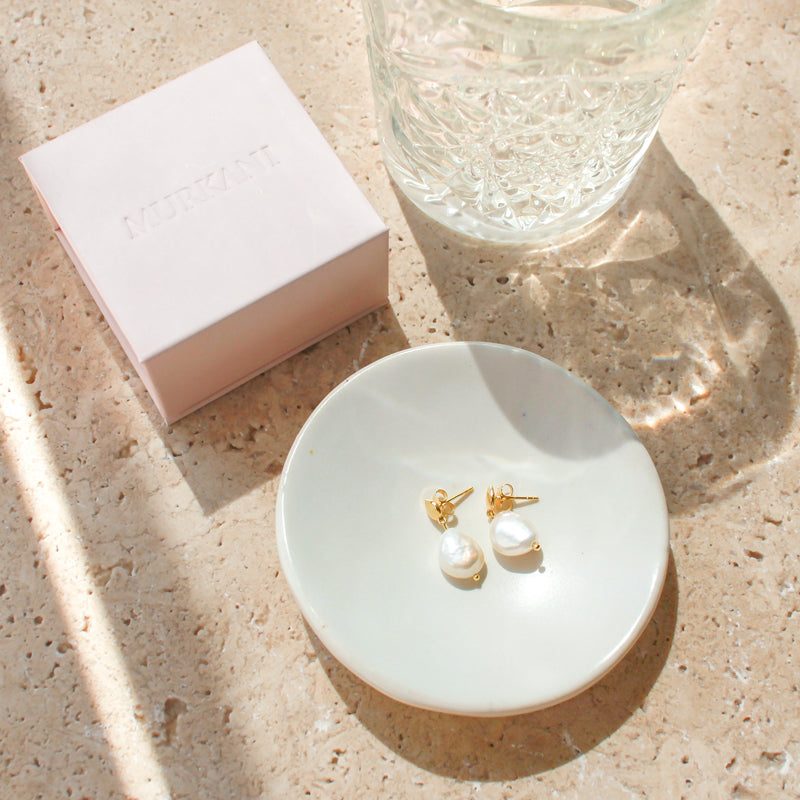 MURKANI Halcyon Small Pearl Earrings GOLD