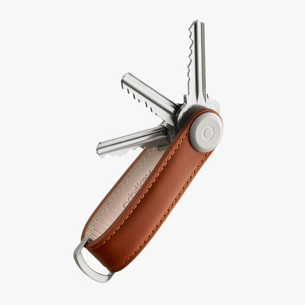 ORBITKEY Leather Key Organiser COGNAC